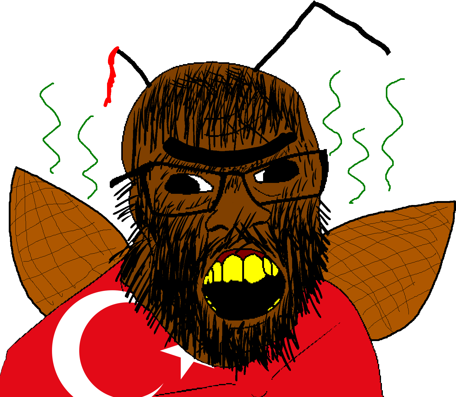 feraljak turkey turkish turkroach roach cockroach unibrow beard.png